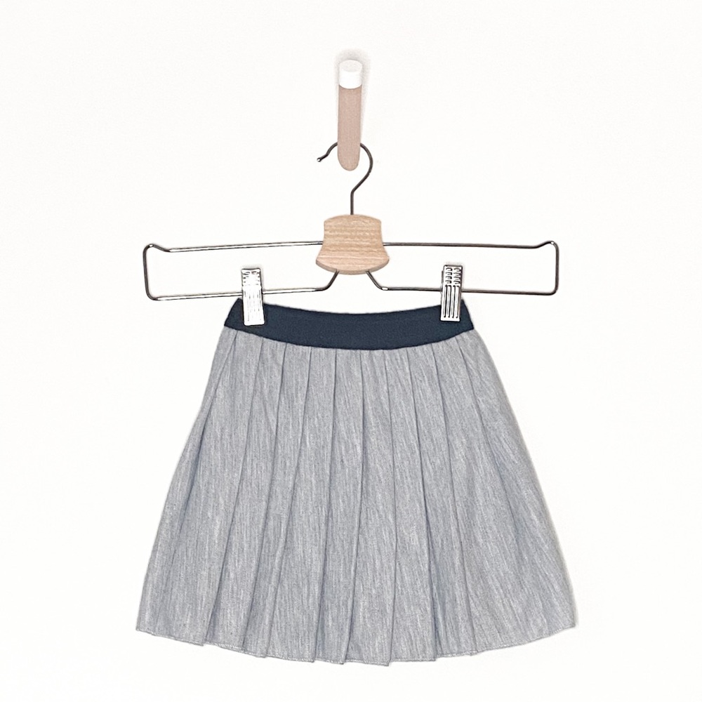 ZARA Girls - Grey Navy Pleated Skater Skirt NWT